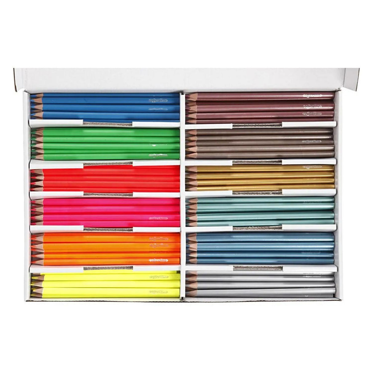 Triangular Colored Pencils - Metallic and Neon, 144 pcs.