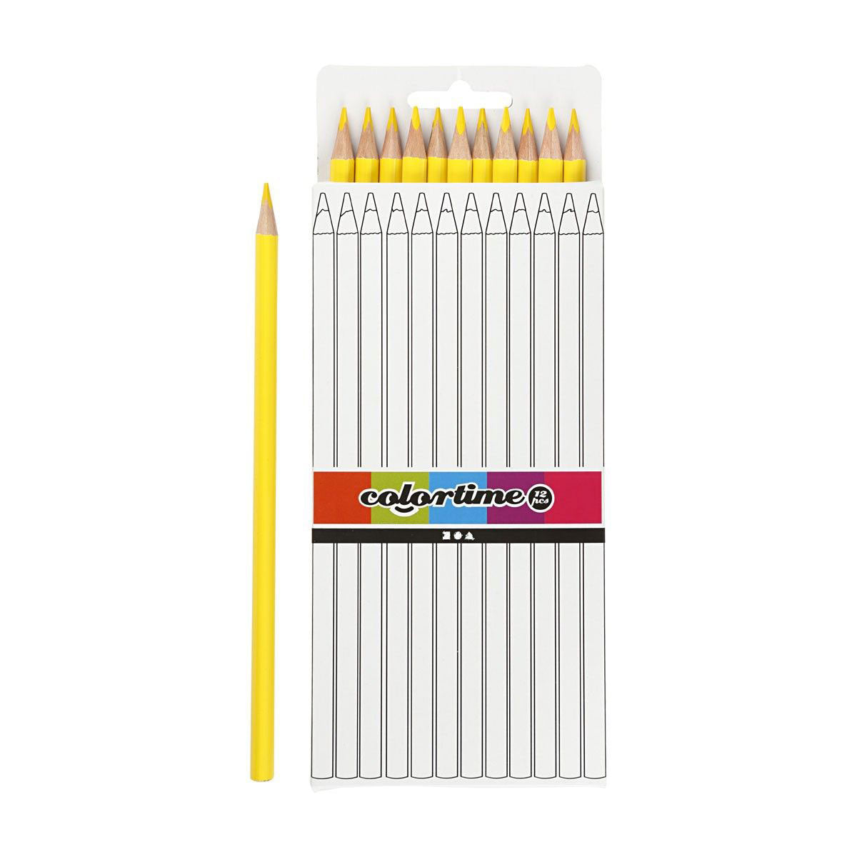 Triangular Colored Pencils - Yellow, 12 pcs.