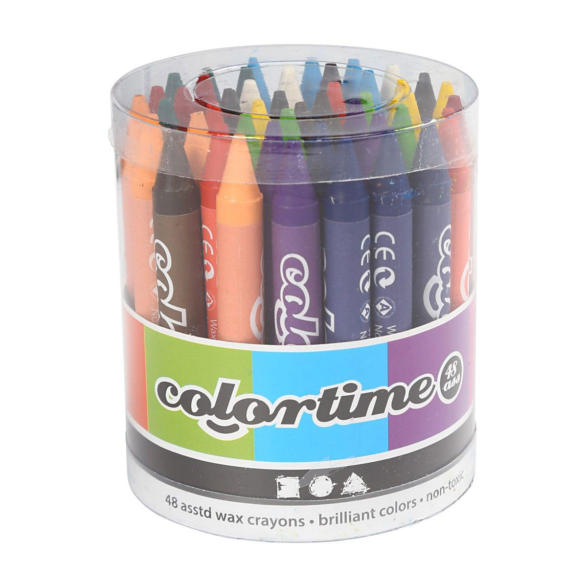 Set of 12 Colours of Crayons, 48 pcs.