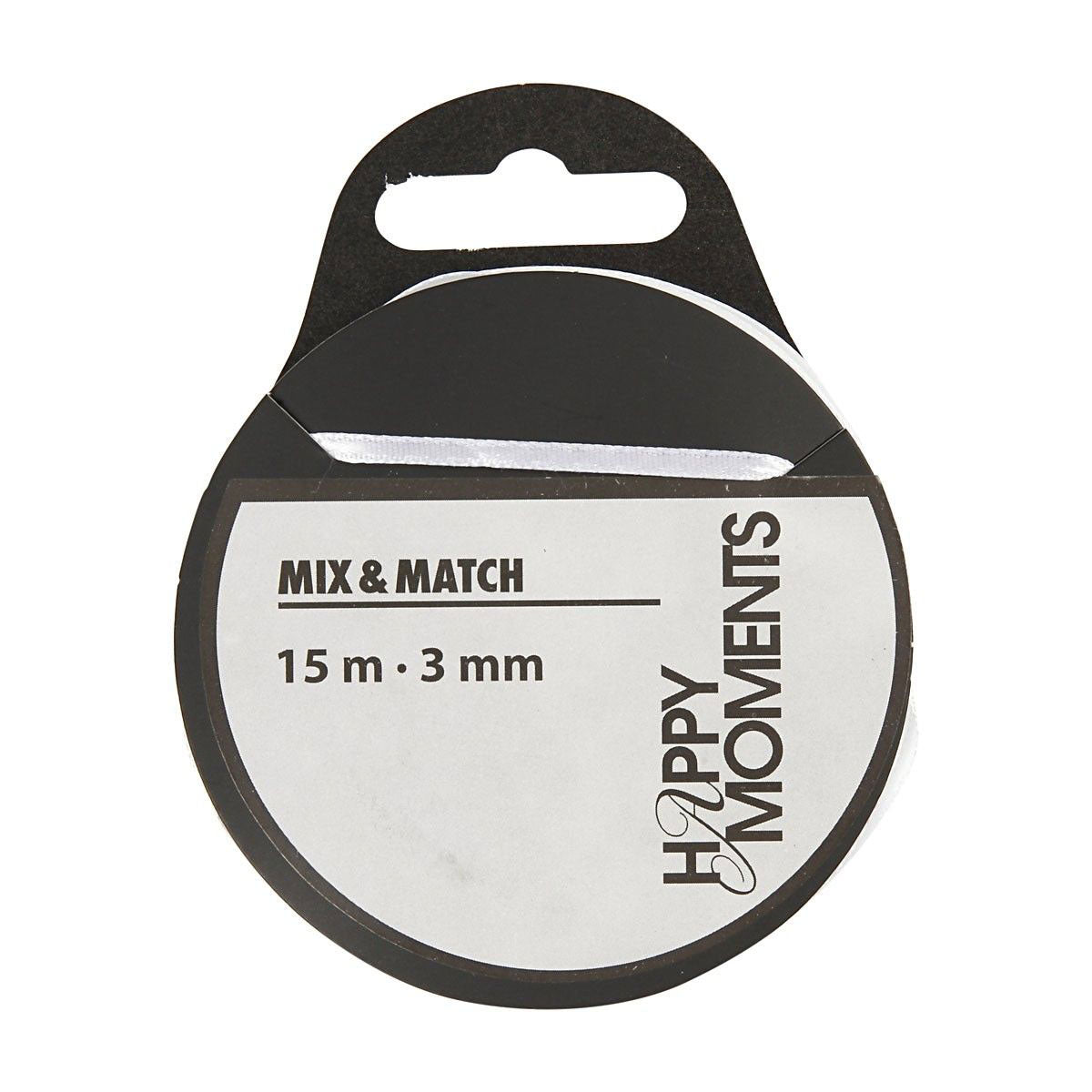 Сатен лента - бяла, 15м