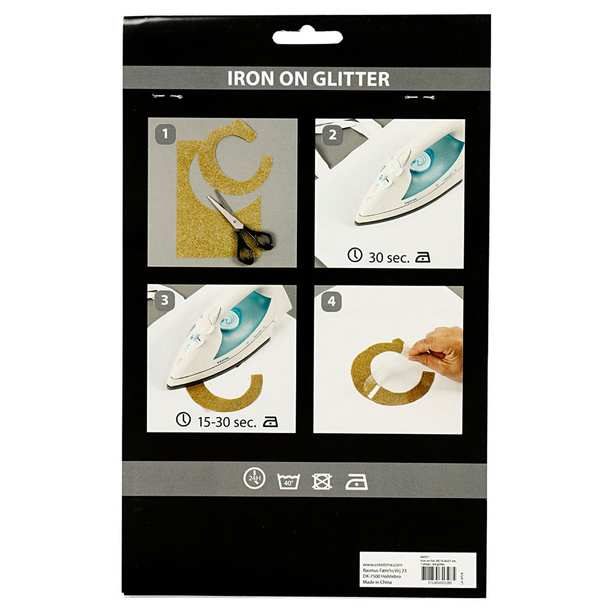 Iron-on foil Glitter Red, A5