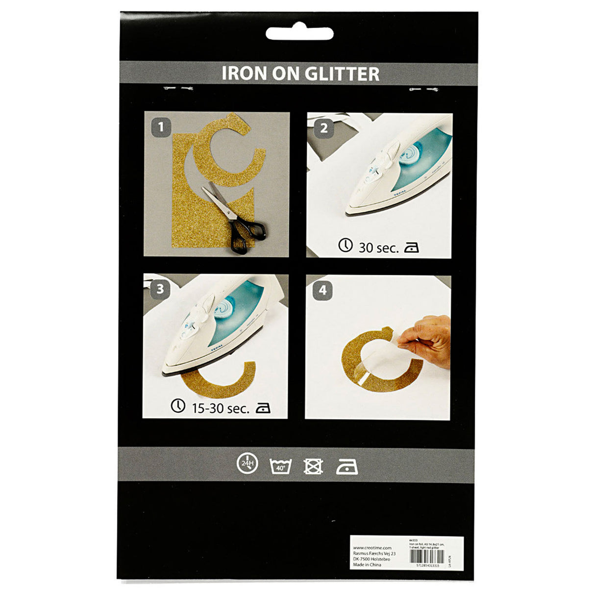 Iron-on foil Glitter Light Red, A5