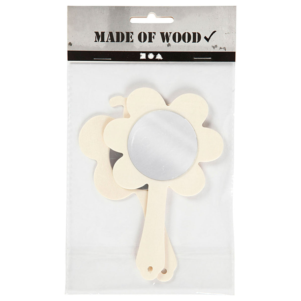 Украсете своето дървено ръчно огледало, 2 бр. 14 см