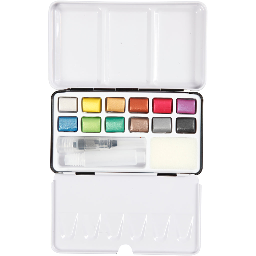 Creativ company art aqua aquarelverf metallic, 12 kleuren