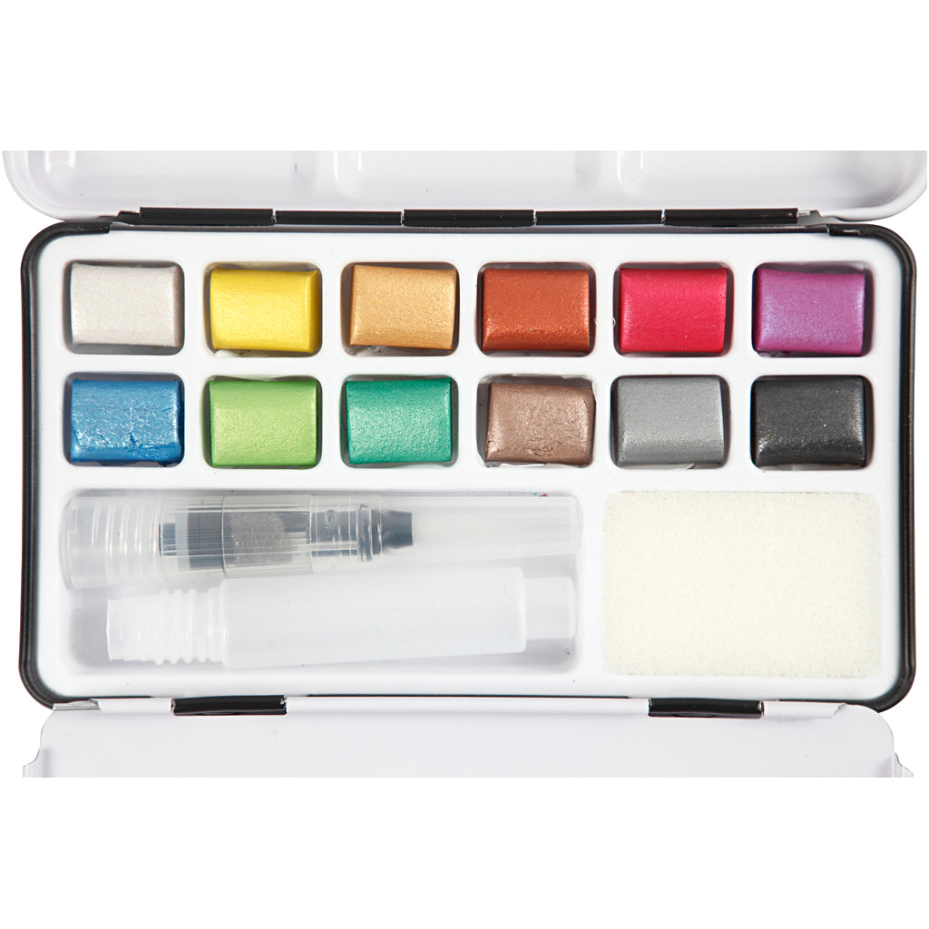 Creativ company art aqua aquarelverf metallic, 12 kleuren