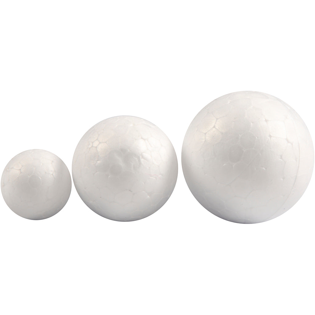 Styrofoam Balls White, 12 pcs.