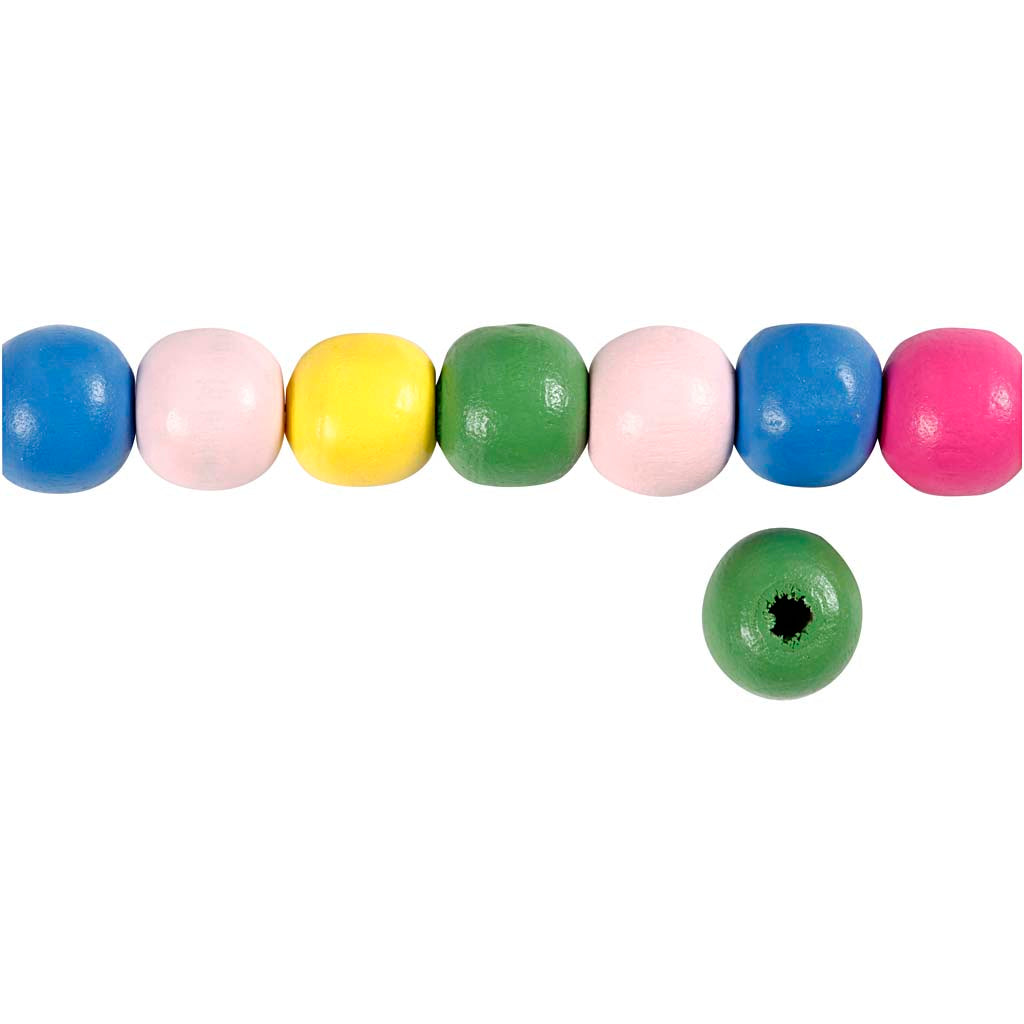 Dřevěná korálky mix 10 mm, 70..