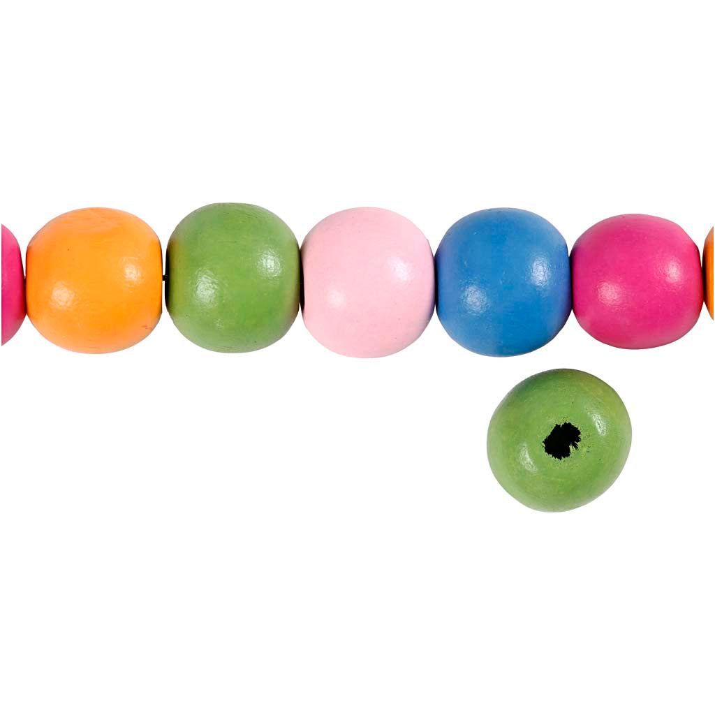 Wooden Beads Mix 12mm, 40 pcs.