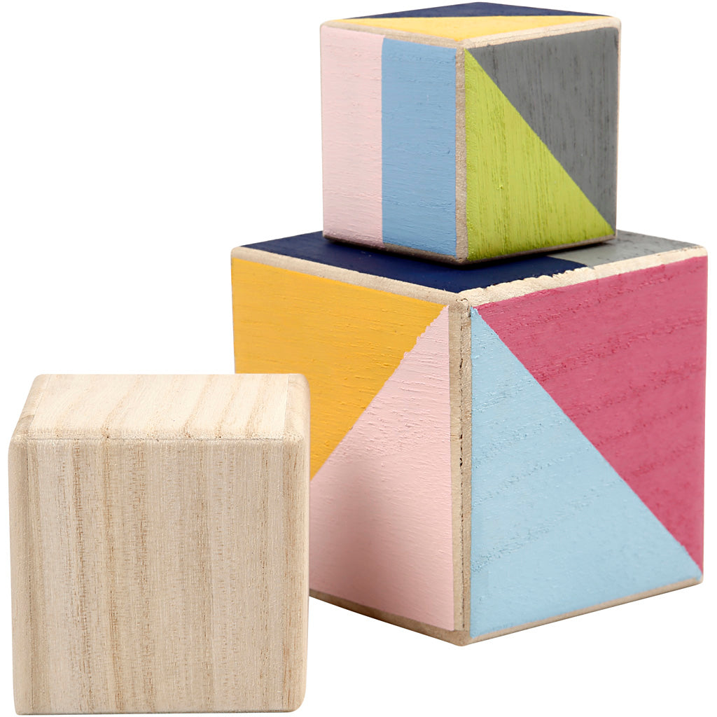 Creativ company cubes, size 5+6+8 cm, 3 pieces in 1 box