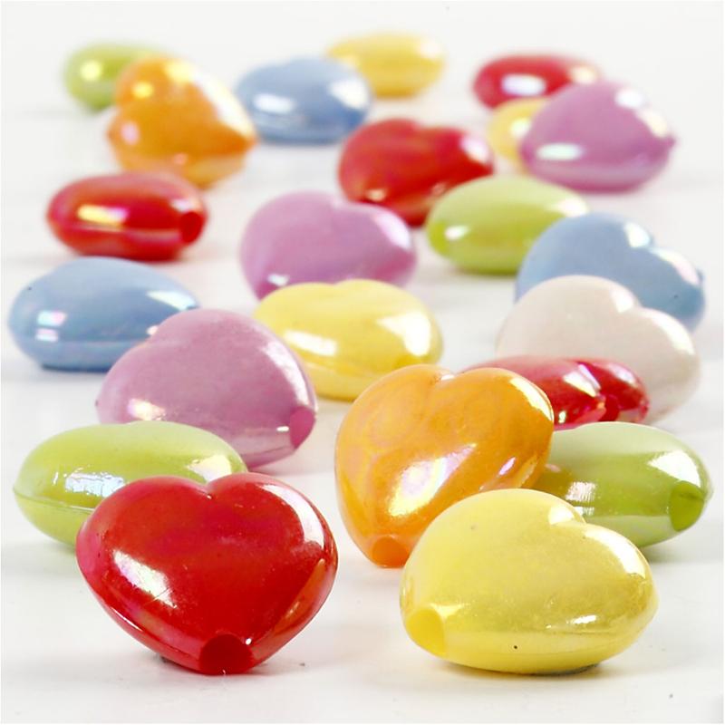 Creativ company plastic beads heart, 125ml