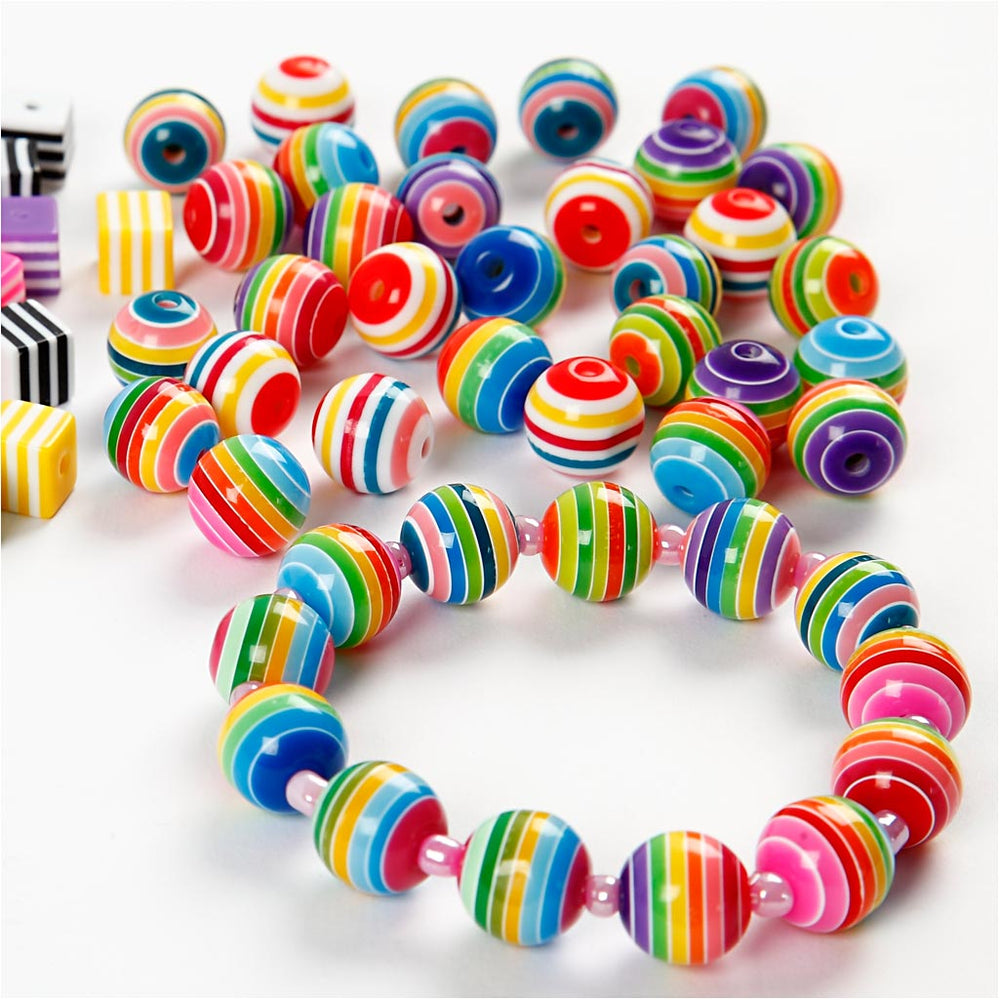 Beads Rainbow Multi Mix, 50 pcs.