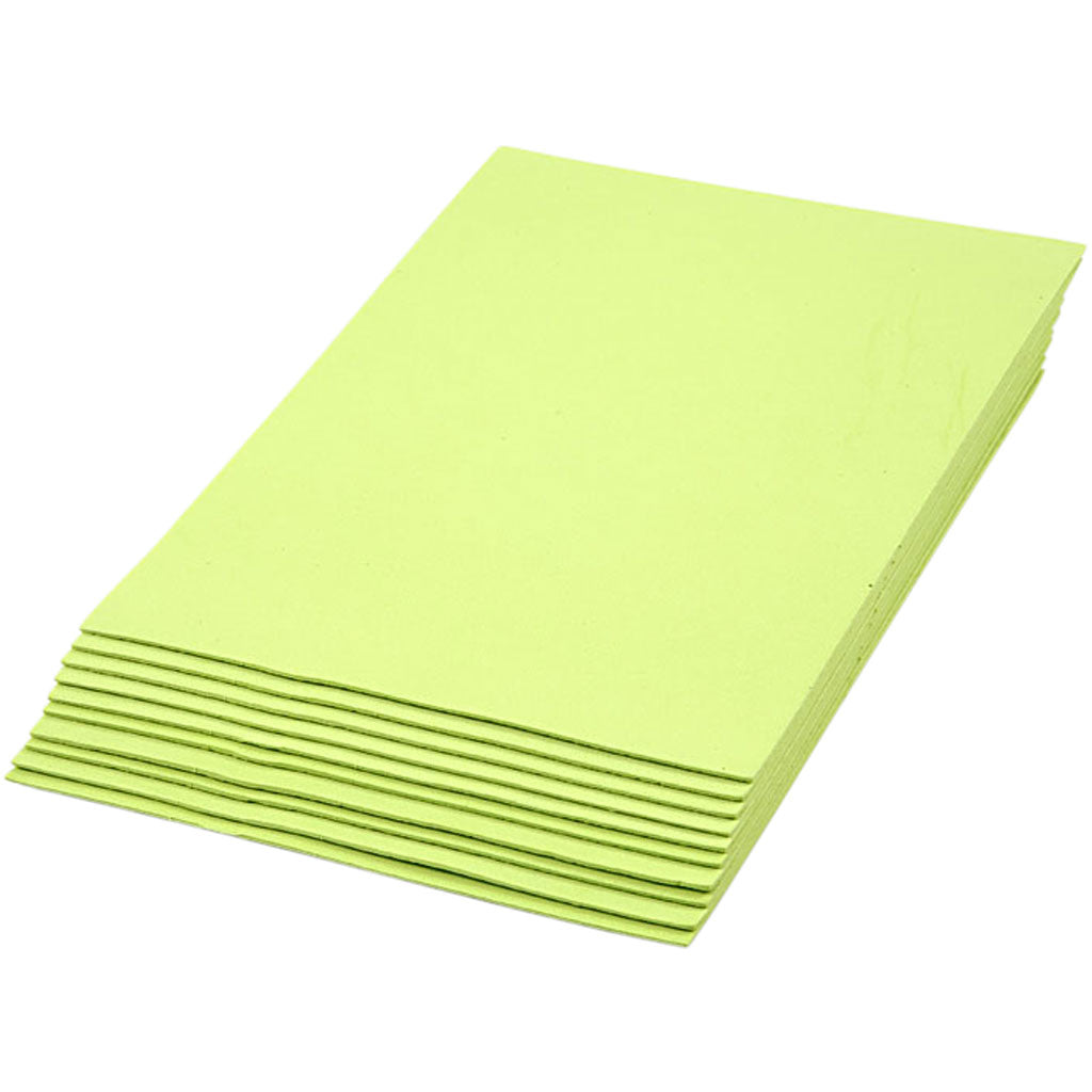 Creativ company foam sheets, A4, sheet 210x297 mm, thickness 2 mm, light green, 10 sheets 1 box
