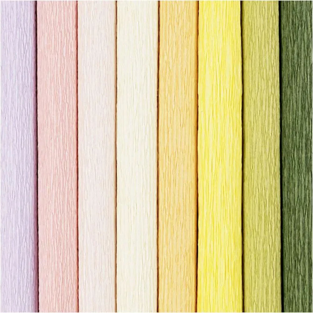 Crepe Paper Pastel Colors, 8 Sheets