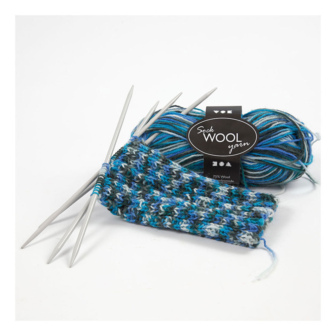 Creativ company sock yarn, l: 200 m, blue turquoise harmony, 50 g 1 ball