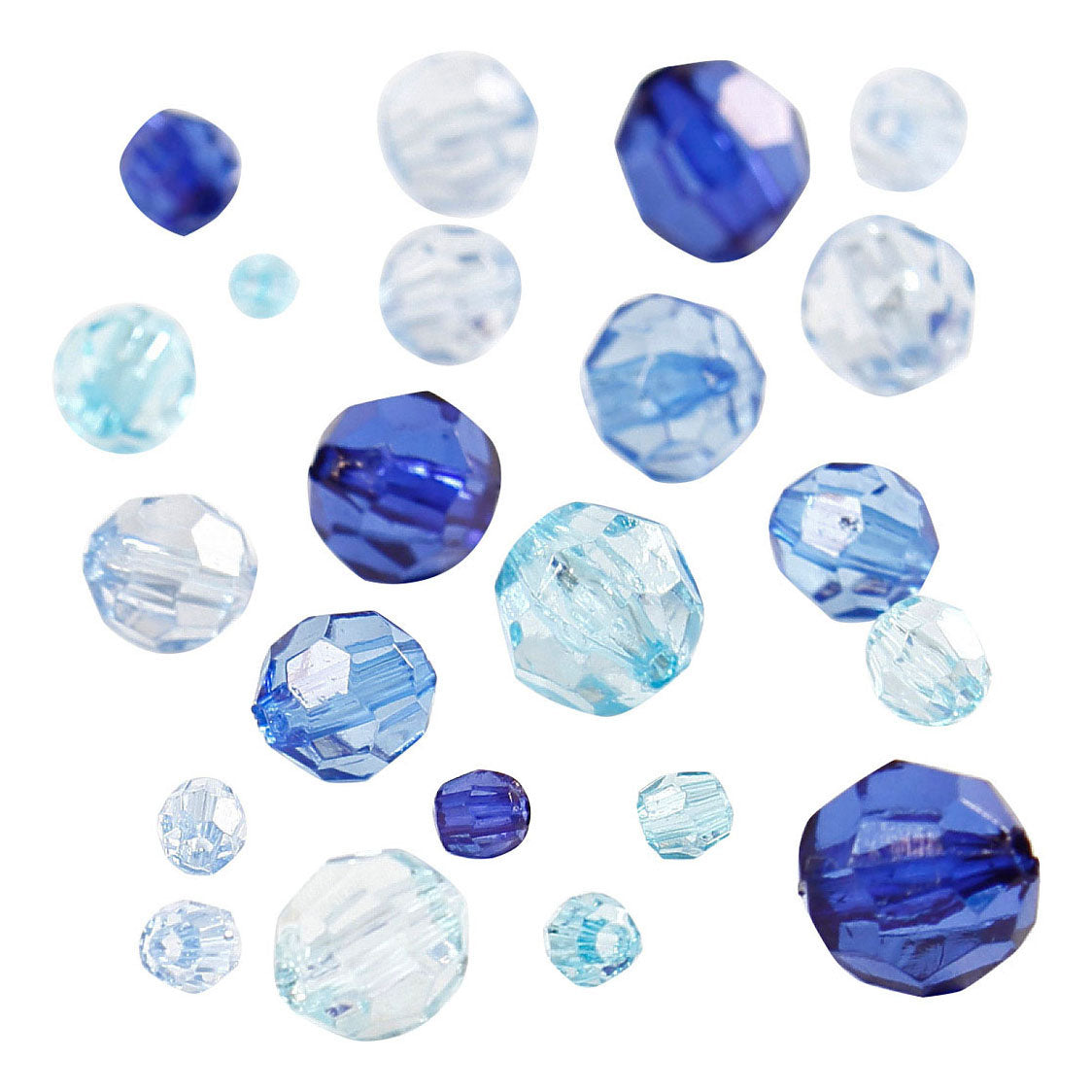 Creativ company facet beads mix blue harmony, 45 grams
