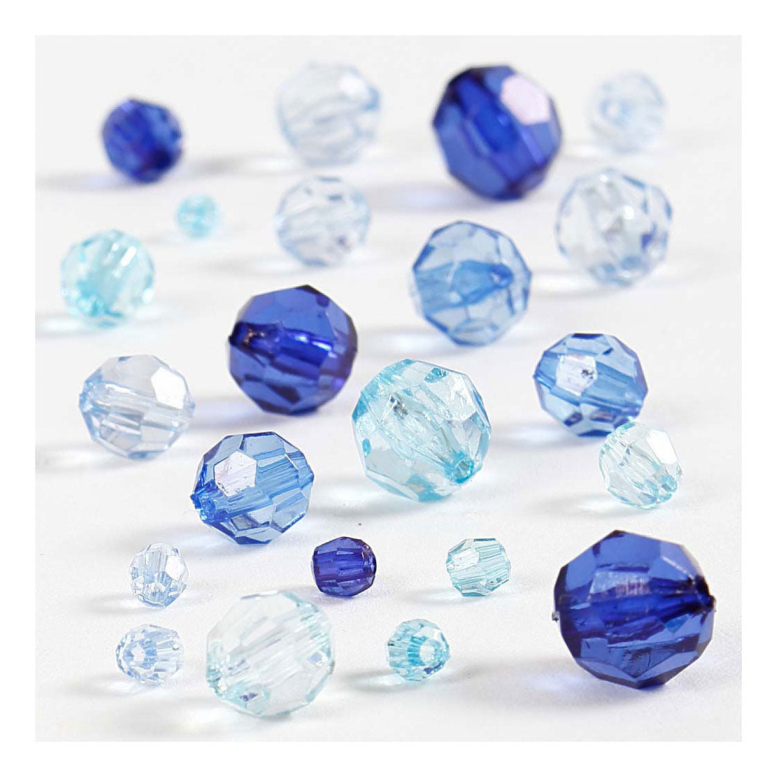 Creativ company facet beads mix blue harmony, 45 grams