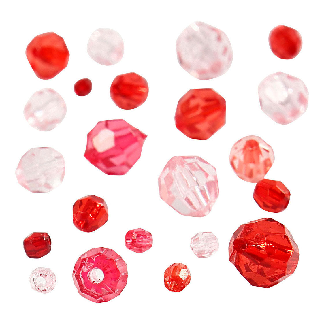 Creativ company facet beads mix red harmony, 45 grams