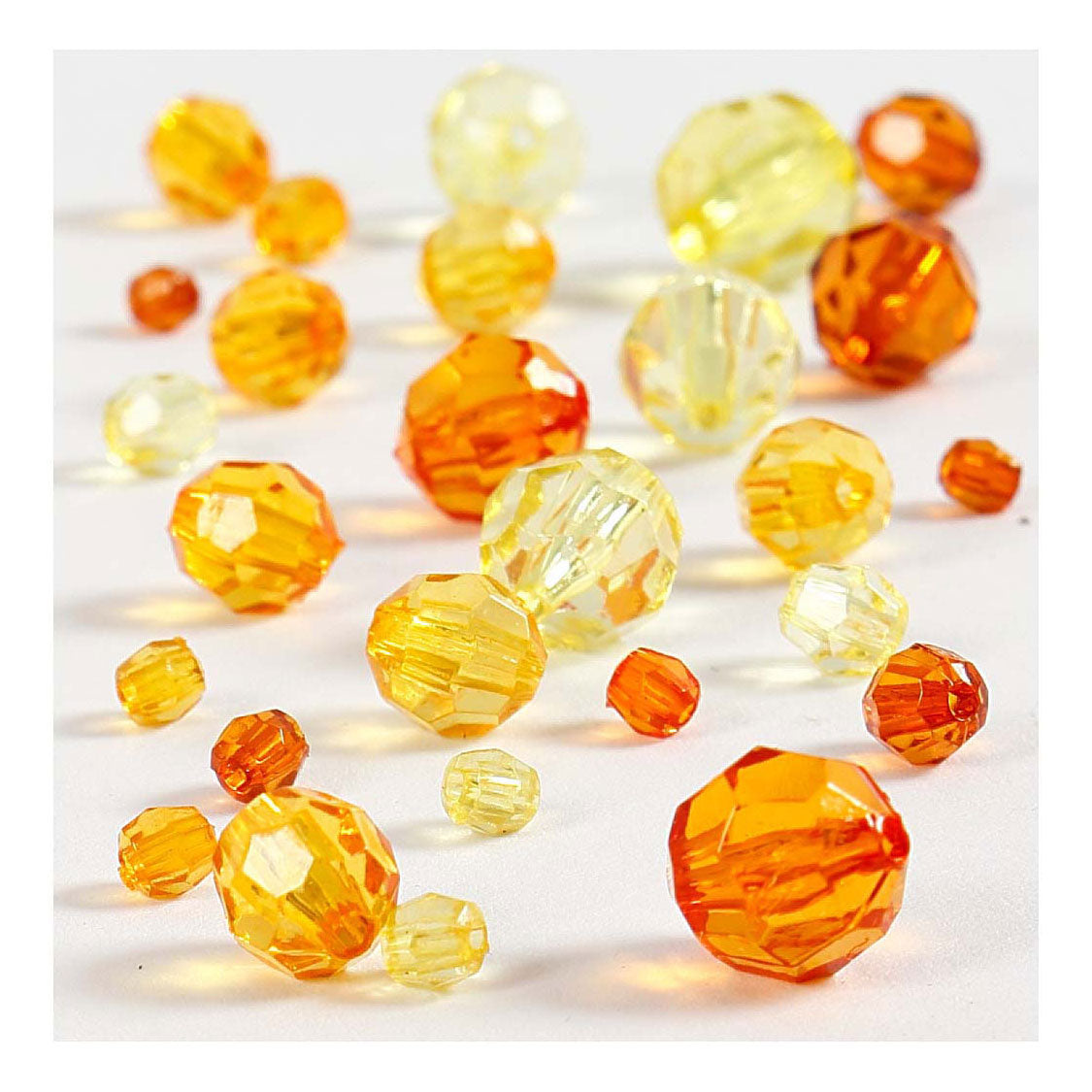 Creativ company facet beads mix yellow, 45 grams