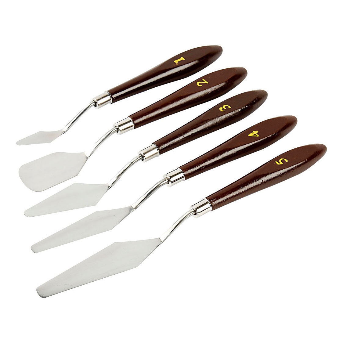 Creativ company palette knife set, l: 17-23 cm, w: 1.5-2.5 cm, 5 pieces 1 box