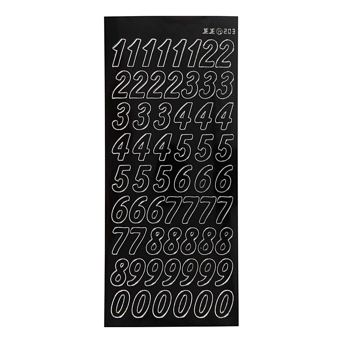 Фирмени стикери Creativ, големи цифри, лист 10х23 см, черен, 1 лист