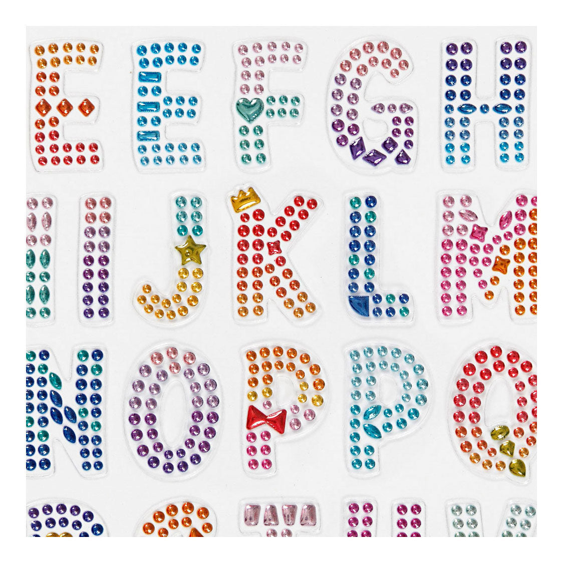 Creativ company diamond stickers, alphabet, sheet 10x16 cm, 1 sheet