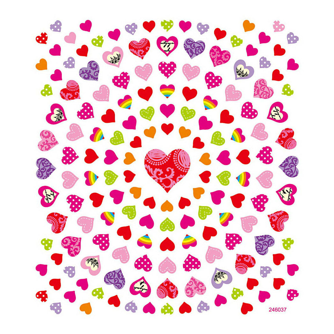 Creativ company stickers, small hearts, sheet 15x16.5 cm, approx. 108 pieces, 1 sheet