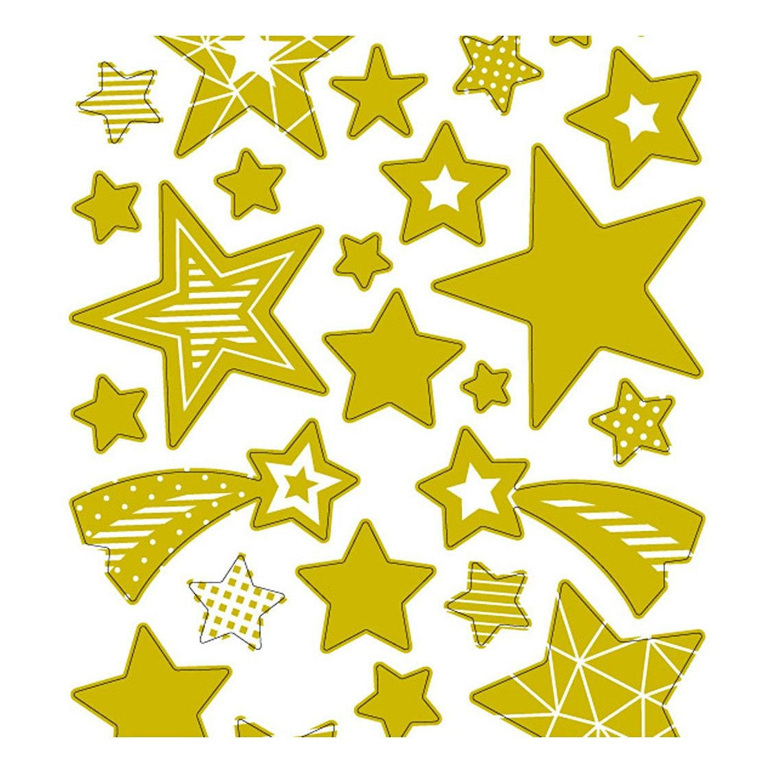 Creativ company stickers, stars, sheet 10x24 cm, approx. 52 pieces, gold, 1 sheet