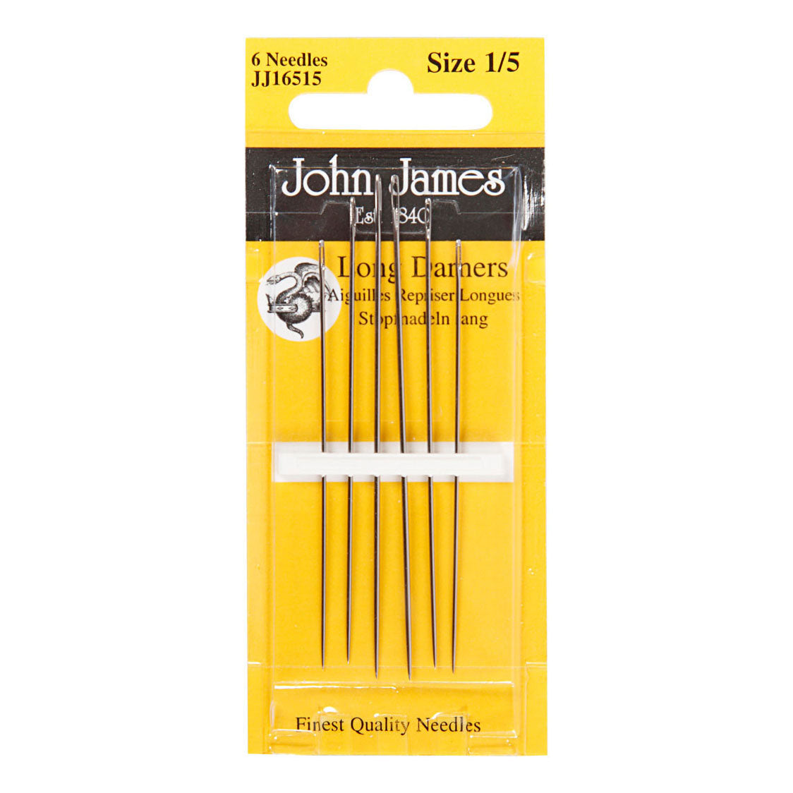 Creativ company darning needles, size 1-5, silver, 6 pieces, 1 box