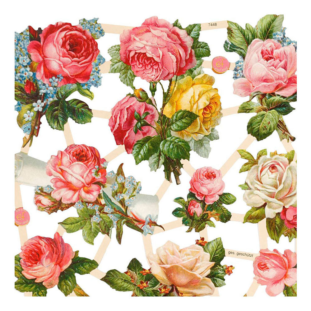 Creativ company vintage pictures, roses, sheet 16.5x23.5 cm, 2 sheets 1 box