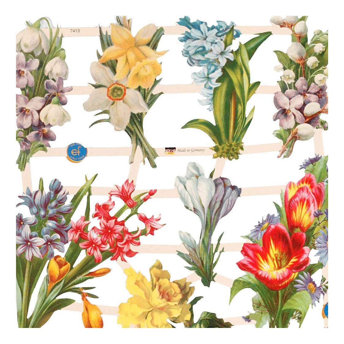 Creativ company vintage pictures, spring flowers, sheet 16.5x23.5 cm, 2 sheets 1 box
