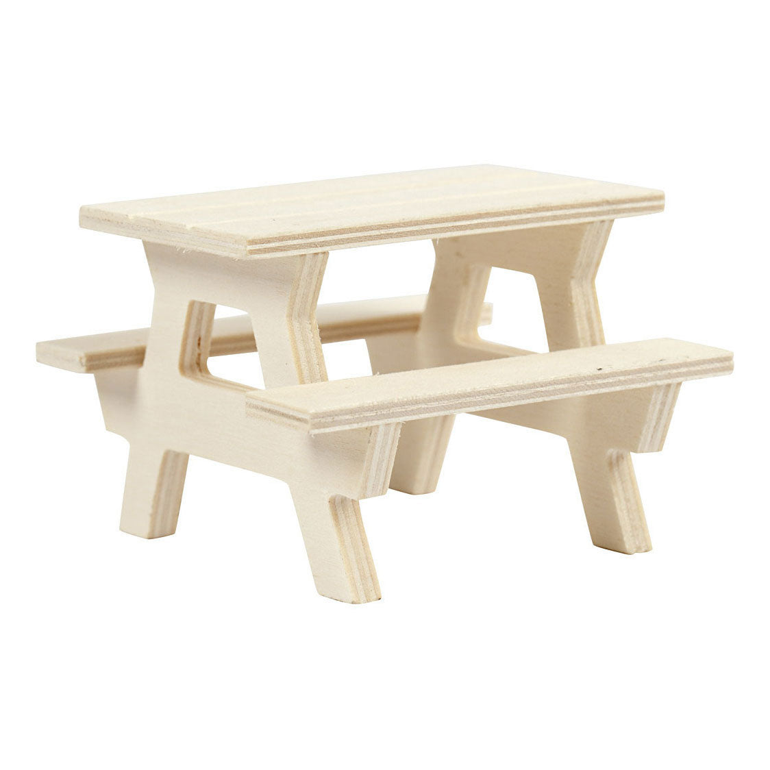 Creativ company picnic bench, h: 5.5 cm, l: 8 cm, w: 8 cm, 1 piece
