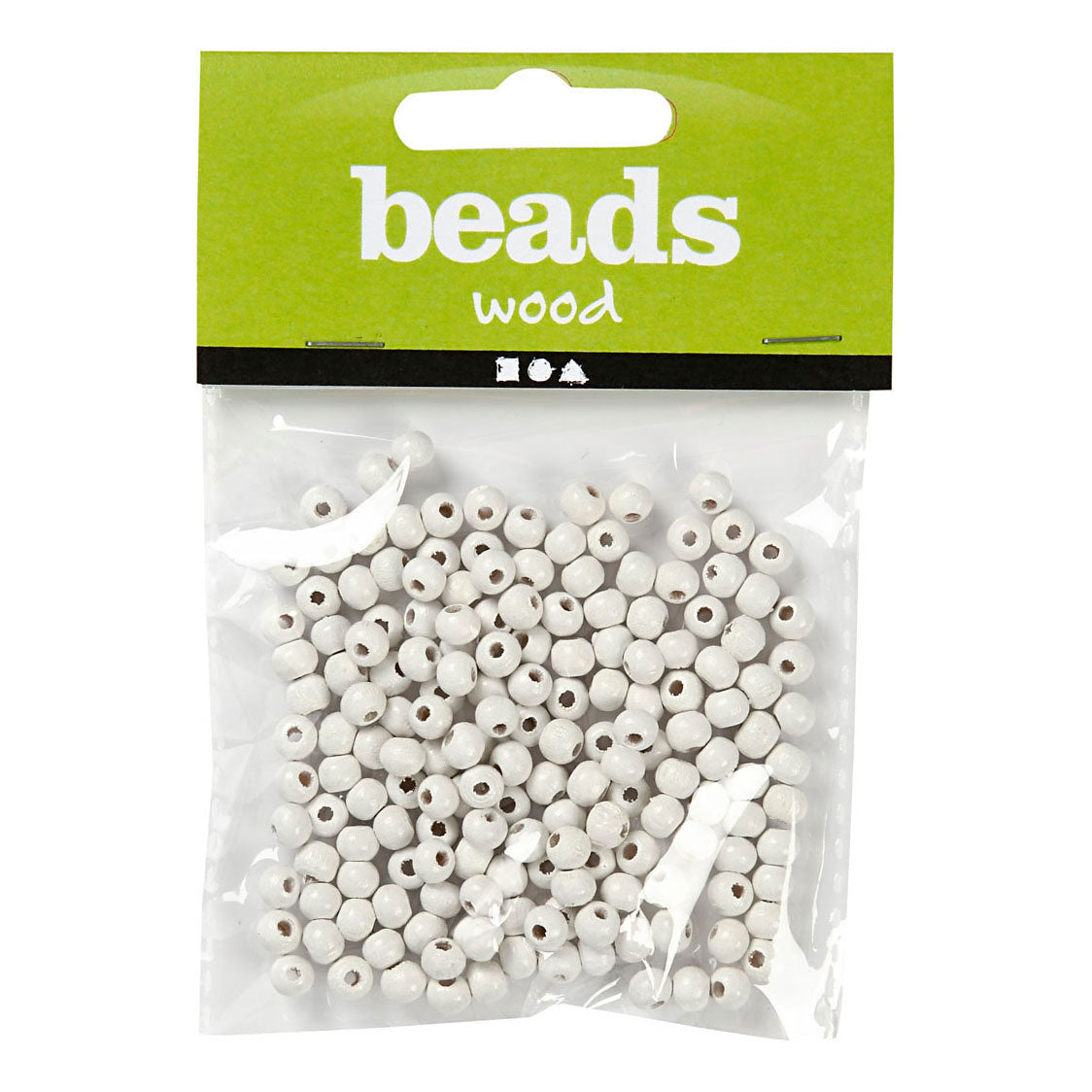 Creativ Company Wooden Beads White, 150 pcs.