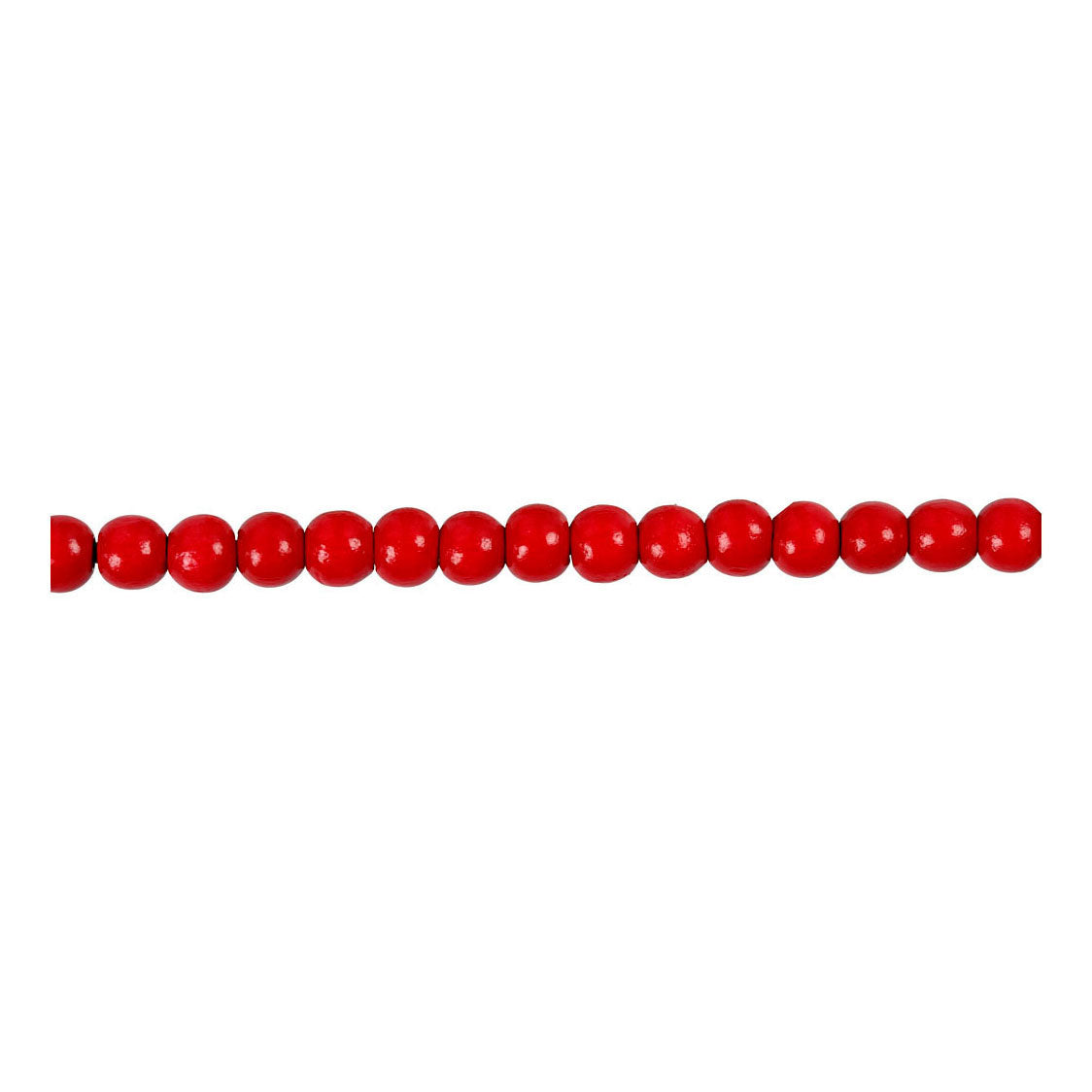Creativ company wooden beads, d 5 mm, hole size 1.5 mm, approx. 150 pieces, red, 6 g 1 box