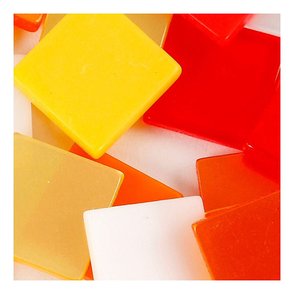 Creativ company mini mosaic, size 10x10 mm, thickness 2 mm, red orange harmony, 25 g 1 box