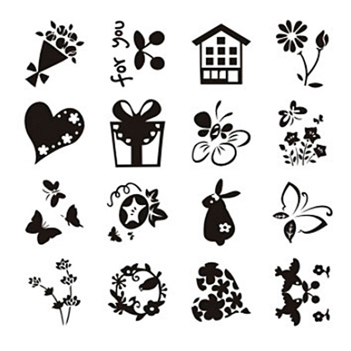 Creativ company silicone stamps, small sweet greetings, sheet 11x15.5 cm, 1 sheet