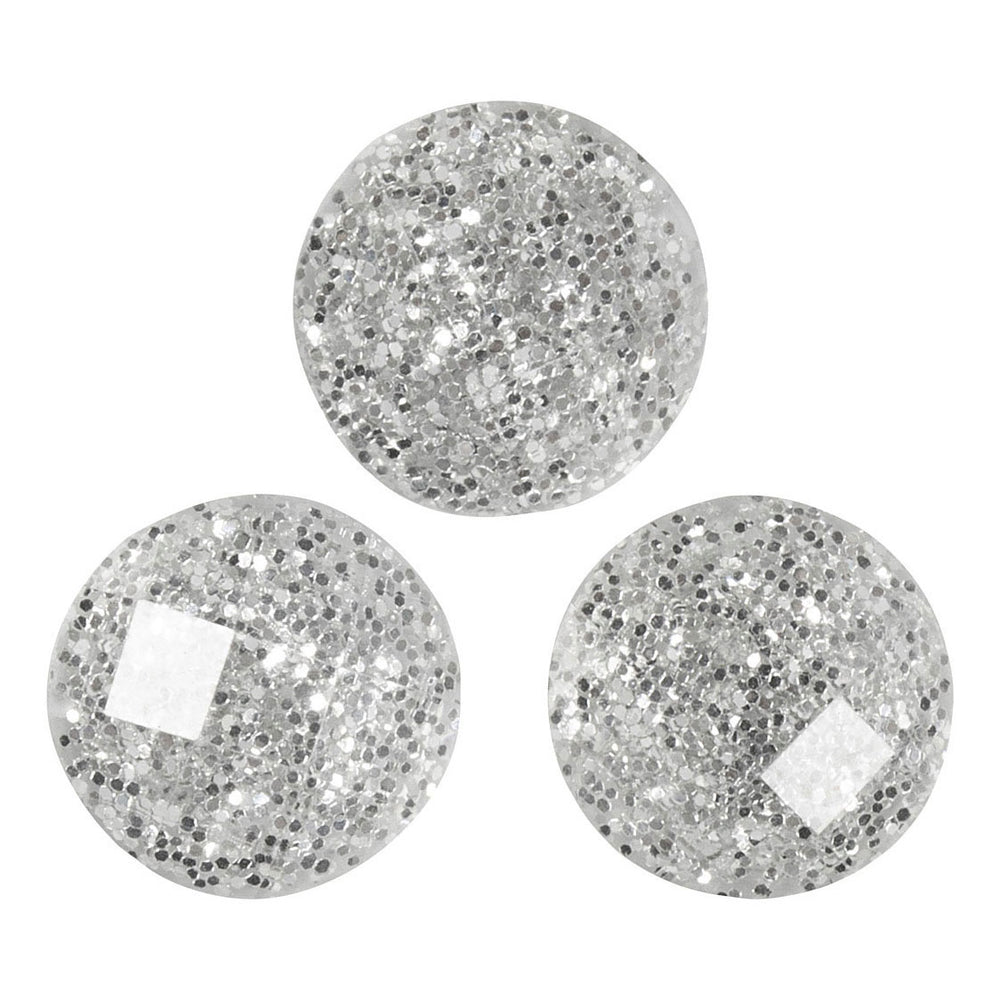 Creativ company rhinestones, d 8 mm, silver, 32 pieces 1 box