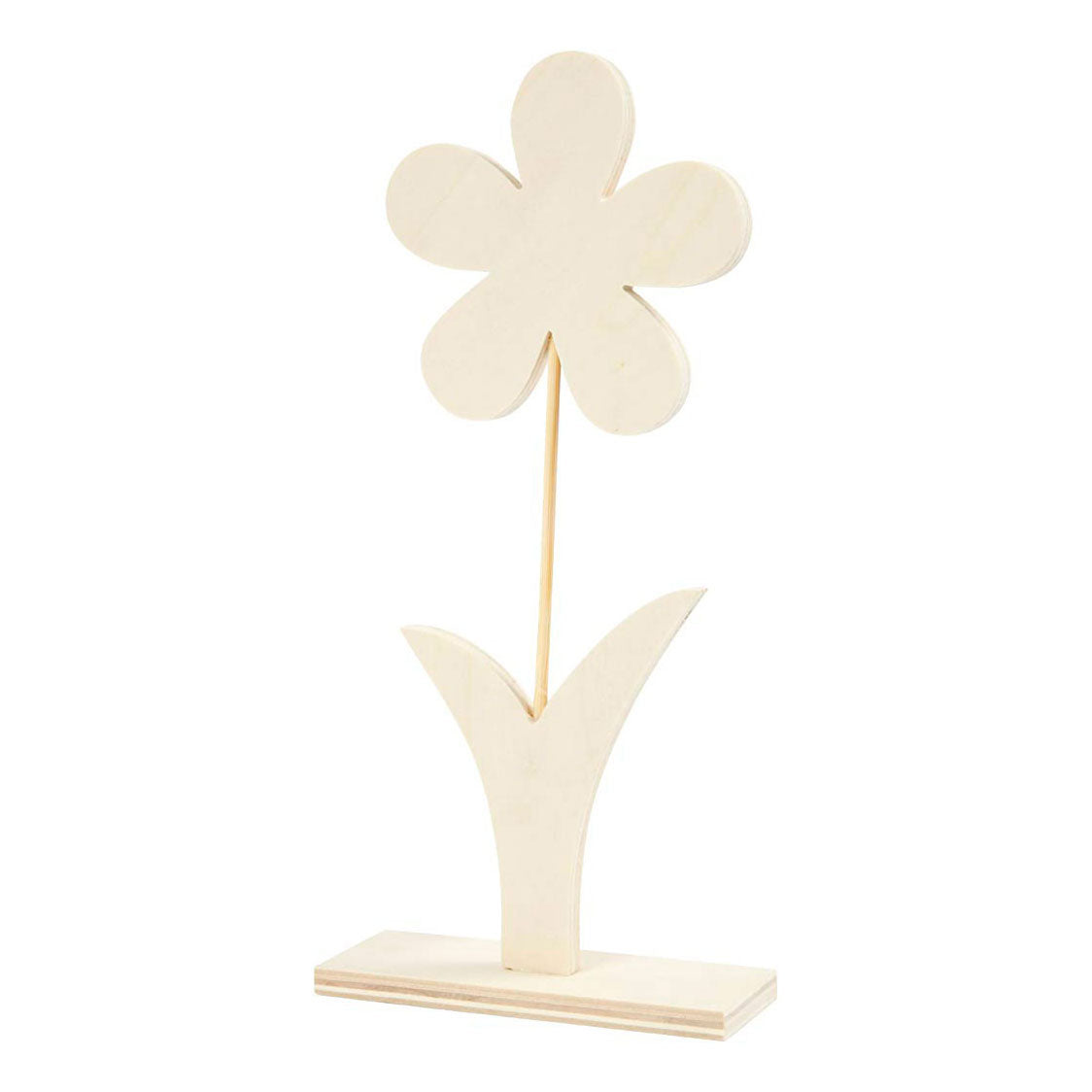 Creativ Company Fleur en bois avec pied, 26 cm