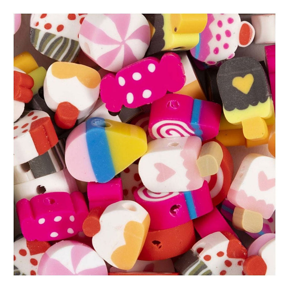 Creativ company figural beads, sweets, d 10 mm, hole size 1.5 mm, approx. 60 pieces, 60 pieces 1 box