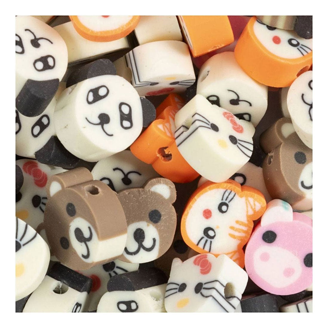 Creativ company figure beads, animals, d 10 mm, hole size 1.5 mm, approx. 60 pieces, 60 pieces 1 box