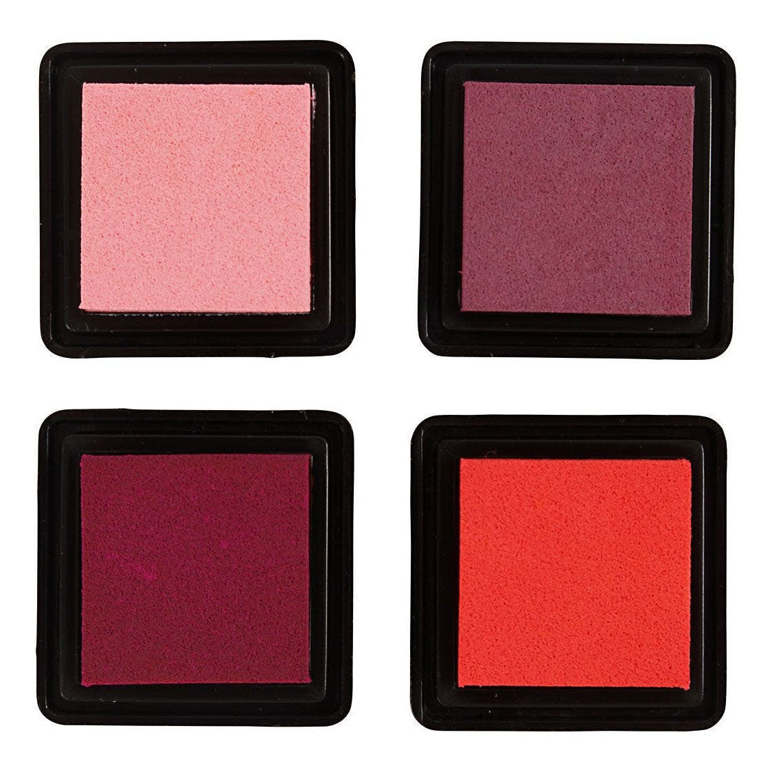 Creativ company stamp ink, h: 2 cm, size 3.5 x 3.5 cm, peach, pink, light pink, dark pink, 4 pieces 1 box