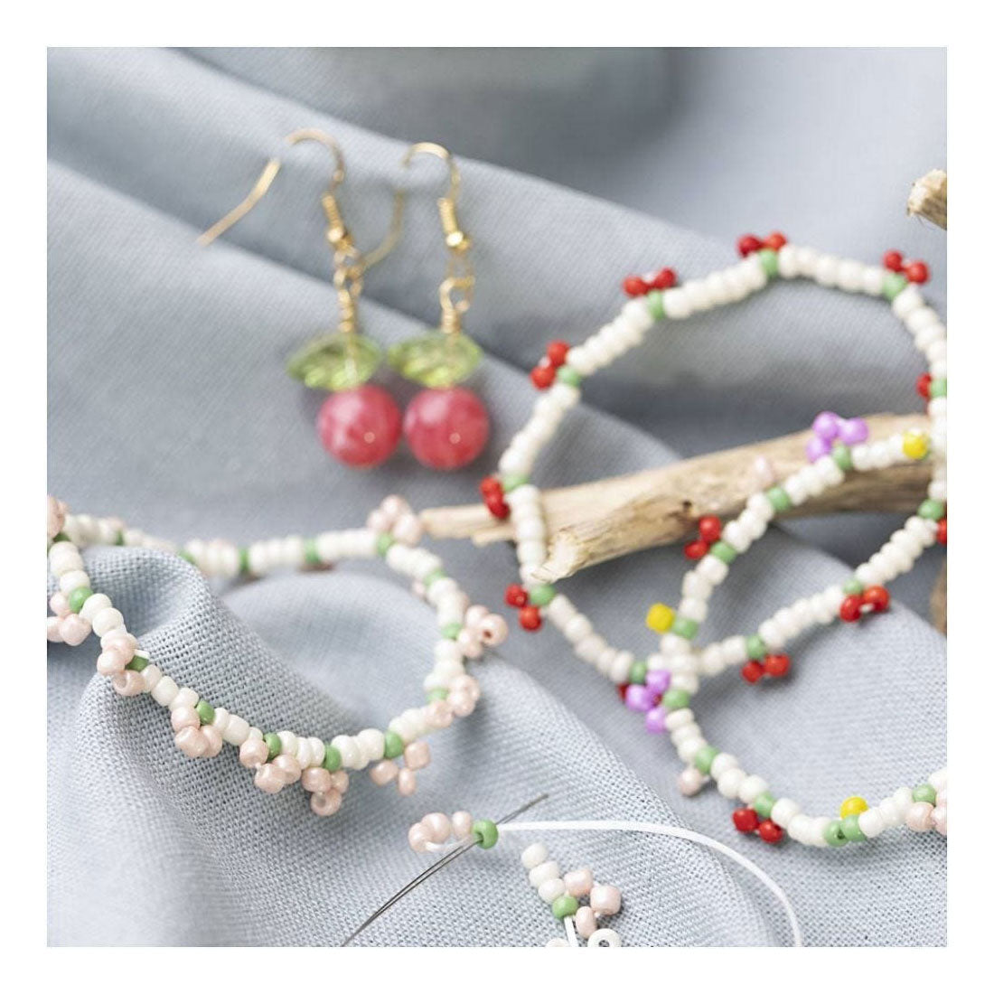 Creativ company mini hobby set jewelry, elastic bracelet and earring, 1 box