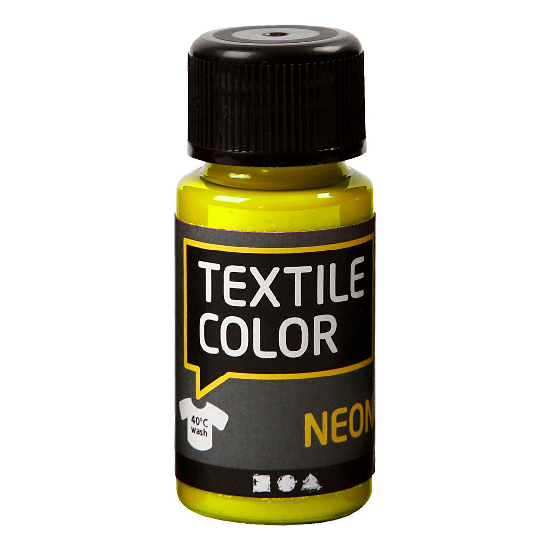 Farba na textil Creativ company nepriehľadná farba na textil - neónovo žltá, 50ml