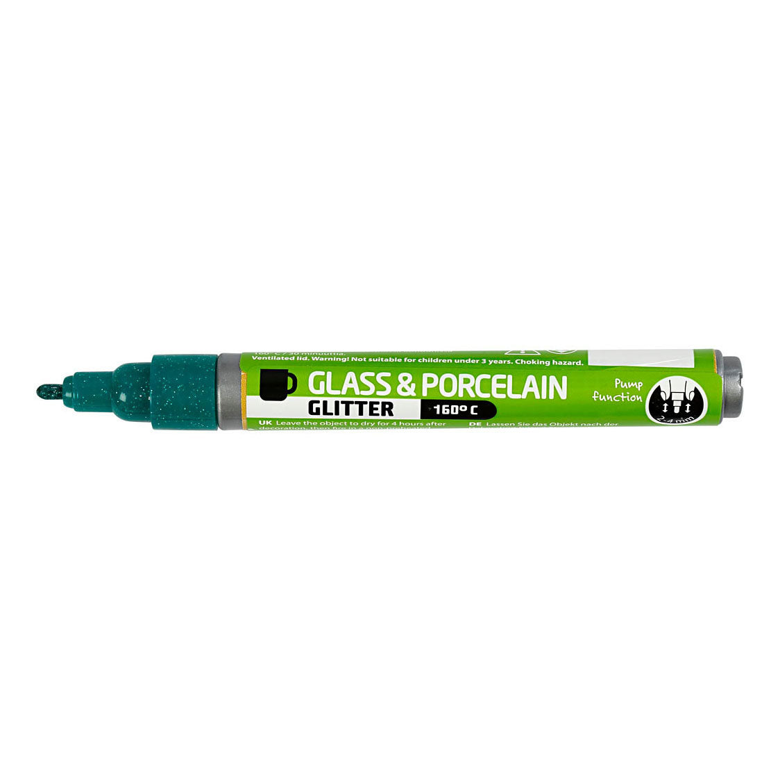 Creativ company glass and porcelain marker glitter semi-opaque - dark green