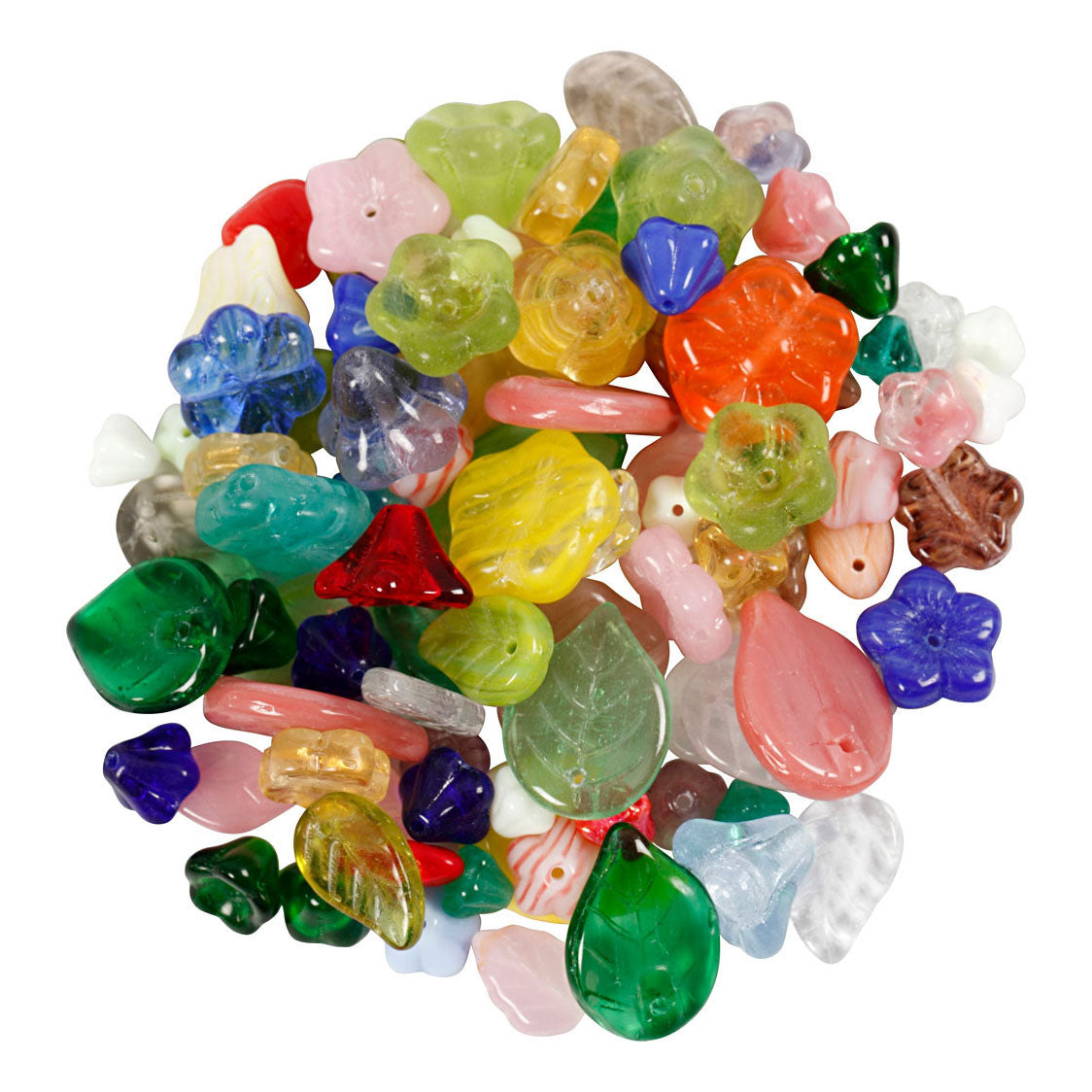 Companhia Creativ Company Glass Beads Diversas Folhas e Flores, 60 gramas