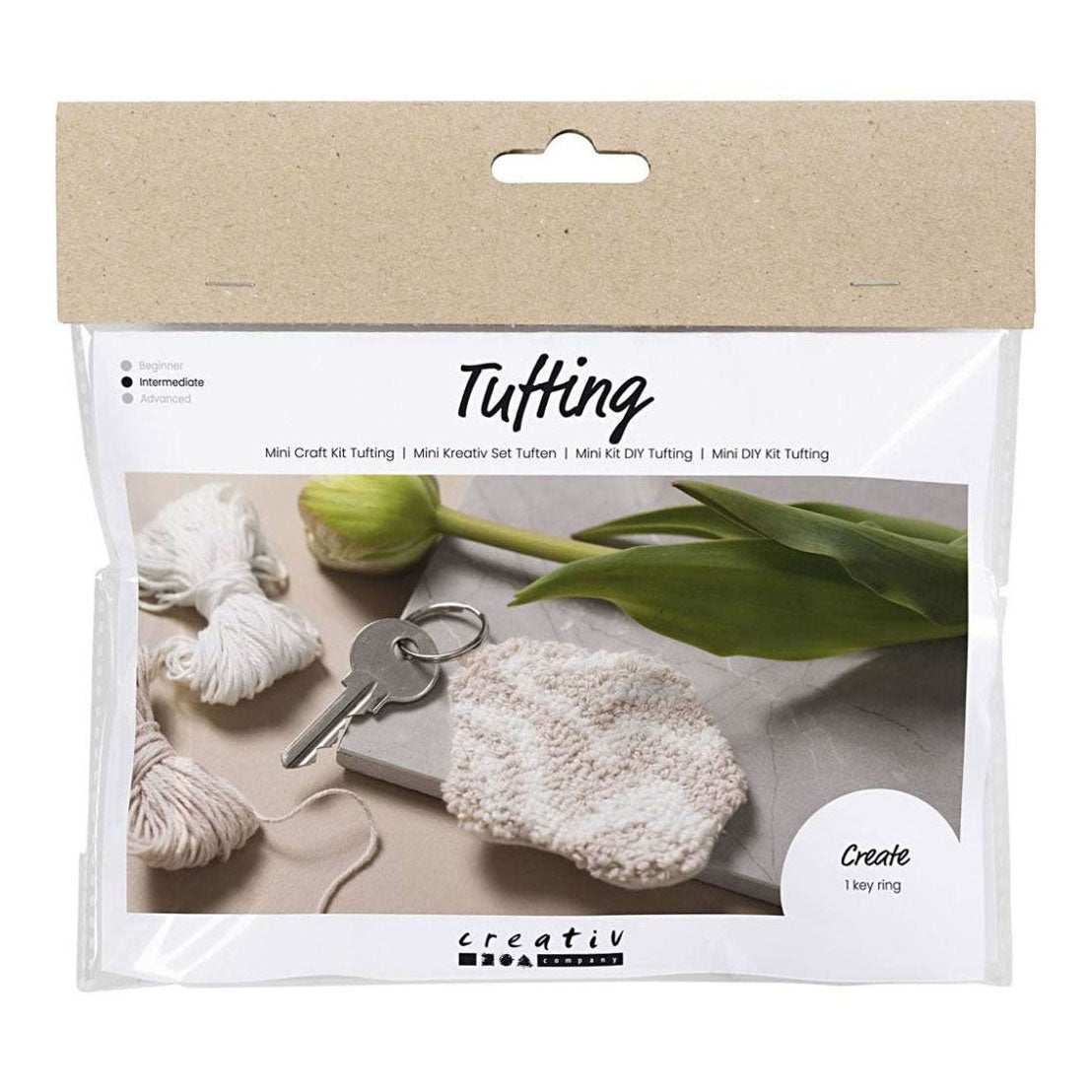 Creativ company mini hobby set punch needle, key ring, beige, 1 box