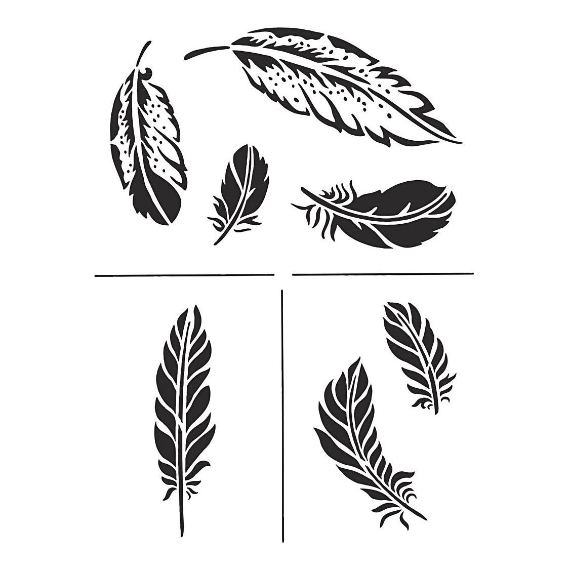 Creativ company flexible template, feathers, A4, sheet 210x297 mm, 1 piece