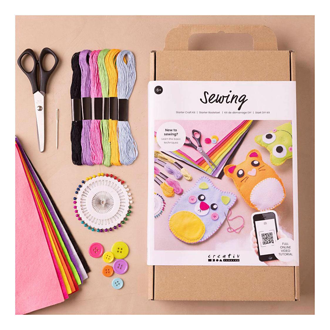 Creativ company starter hobby set sewing, teddy bears, 1 box