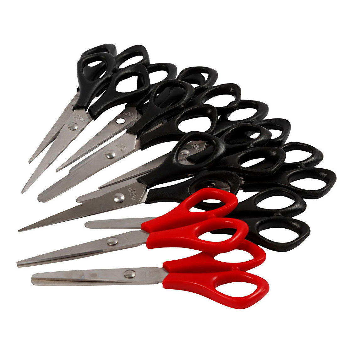 Creativ company school scissors black right and left handed, set of 12