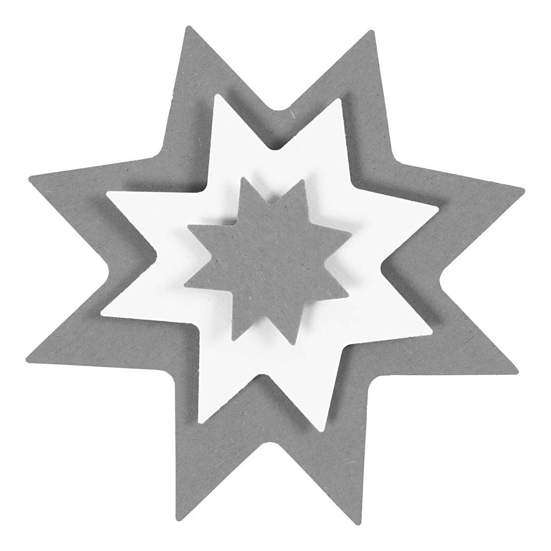 Creativ company punch set, graphic star, size 25+50+75 mm, 3 pieces 1 box