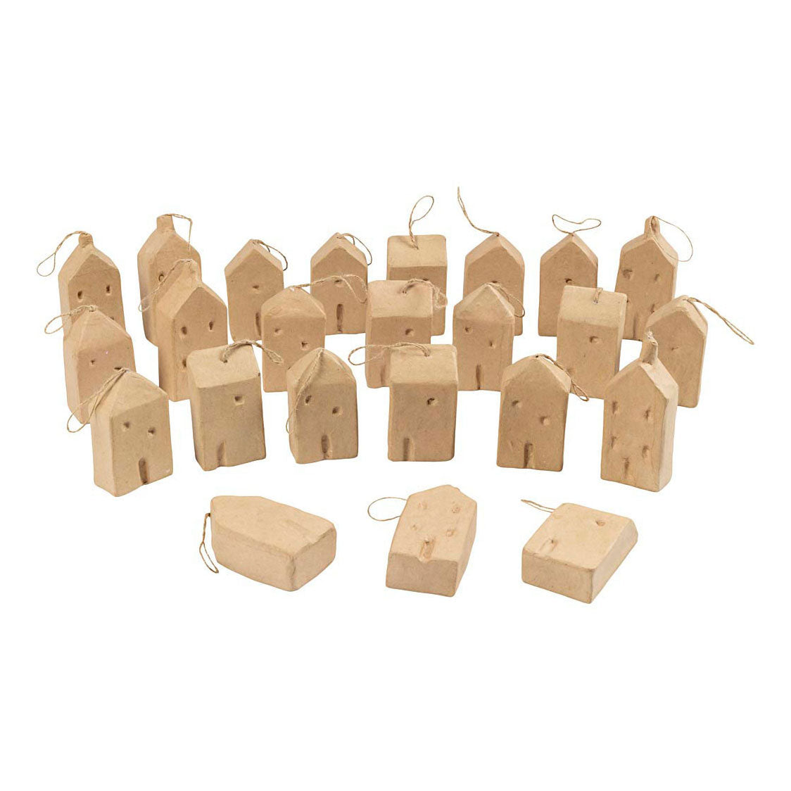 Creativ company paper mache house hanger, 24pcs.